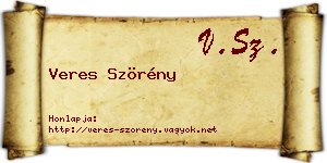 Veres Szörény névjegykártya